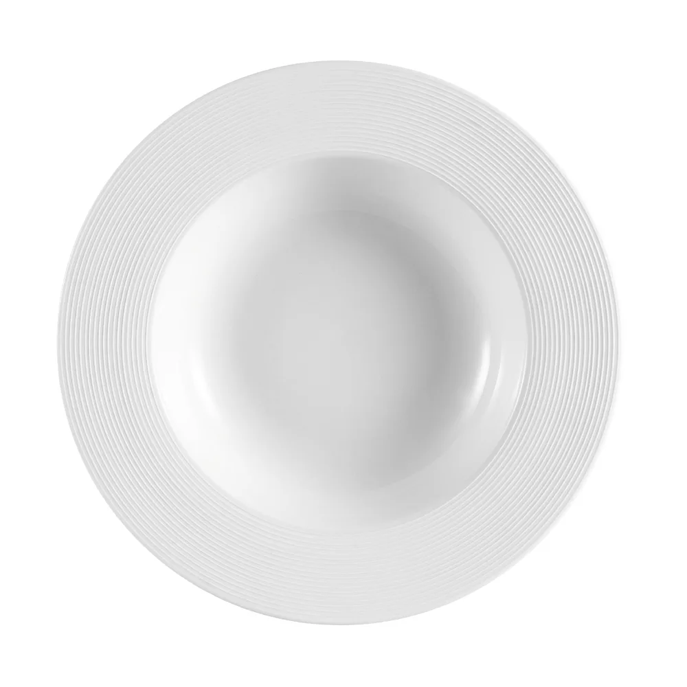 CAC China TST-3 Transitions Soup Plate, 8-1/2 Oz, 8-3/4" Dia x 1-3/4" H, Round Porcelain, White - Dozen
