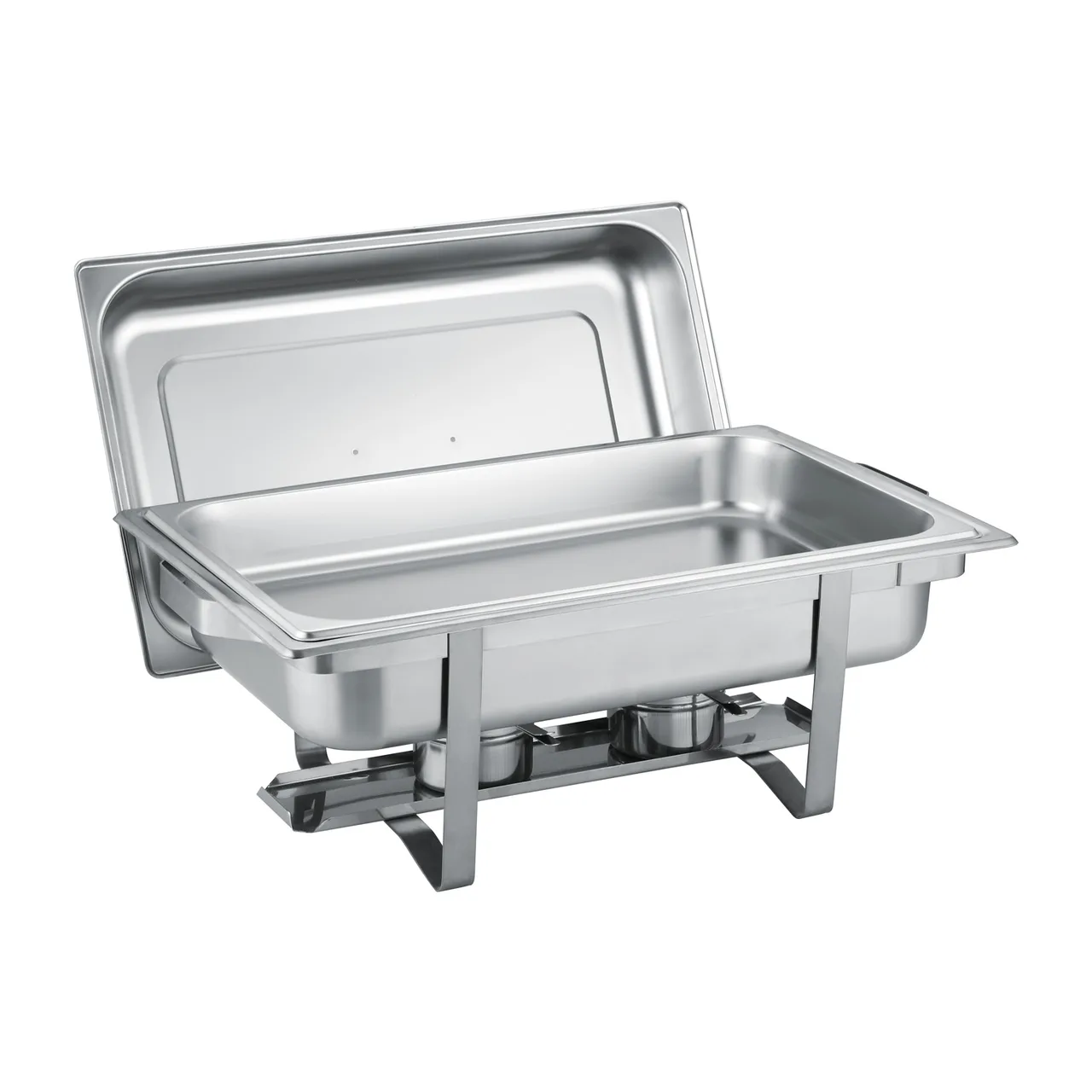 CAC China CAFR-102 8 Qt Stainless Steel Chafing Dish, Cover, Water, Food & Fuel Holders – Set