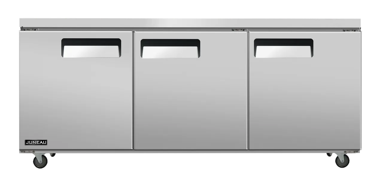 Omcan USA 58019 72" 3-Door Undercounter Freezer, Stainless Steel, 11 cu. ft.