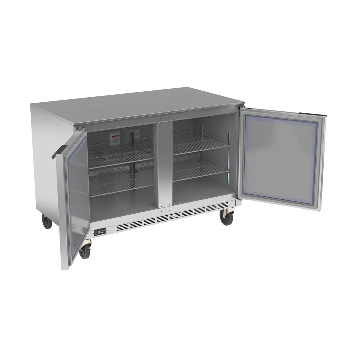 Beverage-Air UCR48AHC 48" Two Section Undercounter Refrigerator w/ 2 Doors, 11.82 cu. ft.