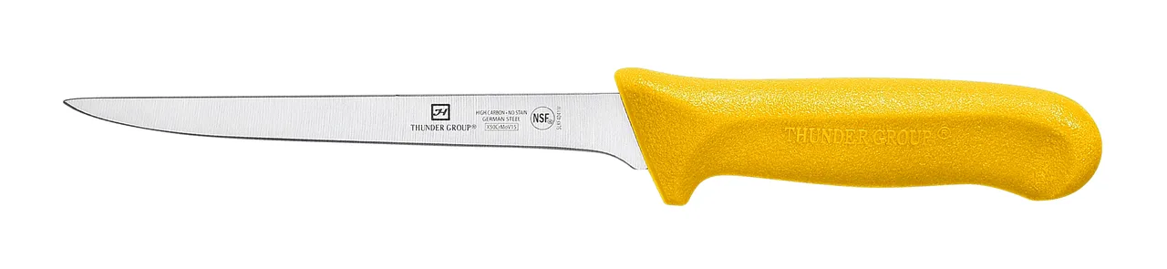 Thunder Group SLKF404YW Boning Knife, 6" Blade, Narrow, Polypropylene Handles, Yellow
