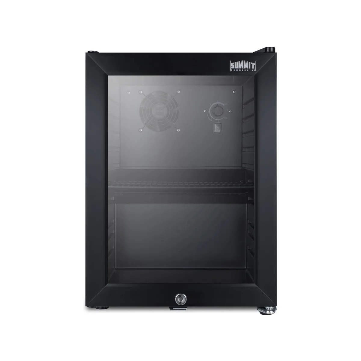 Summit SCR114L Glass Door Beverage Merchandiser, 0.85 cu.ft, Black, Reversible, Thermostat, 115V