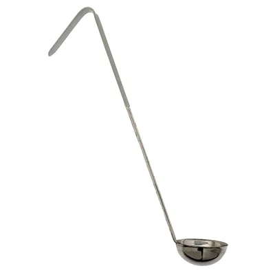 Omcan USA 80767 - 12 Oz One-Piece Stainless Steel Ladle with Gray Handle, 9-15 Oz