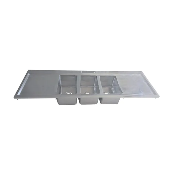 BK Resources BK-DIS-1014-3-18T-PG Drop-In Sink, Three Compartment
