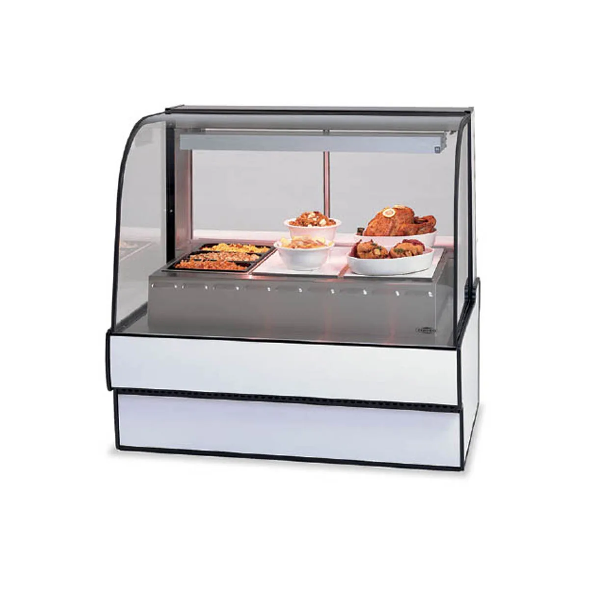 Federal Industries CG5948HD 59" Glass Heated Display Case, 3 Wells, Deck, Floor-Mounted