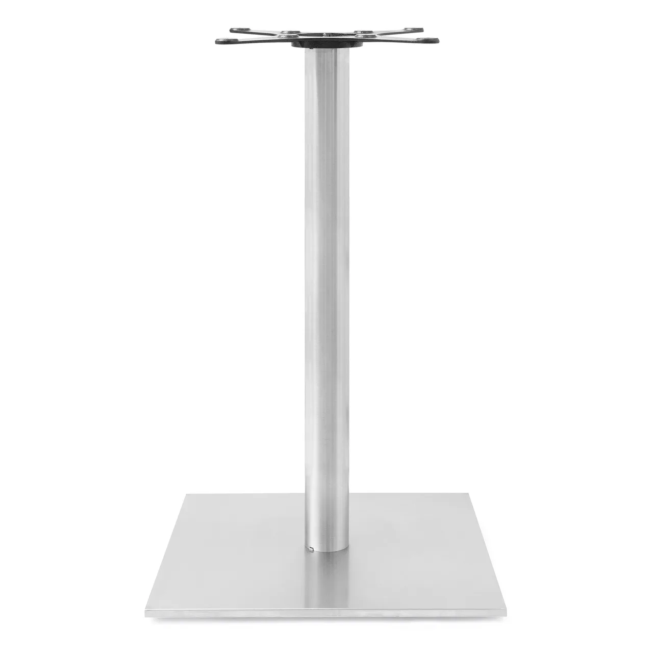 John Boos STB-2242-X Bar Height Table Base, 21x21 Base, 3 Round Column, Brushed Stainless Steel