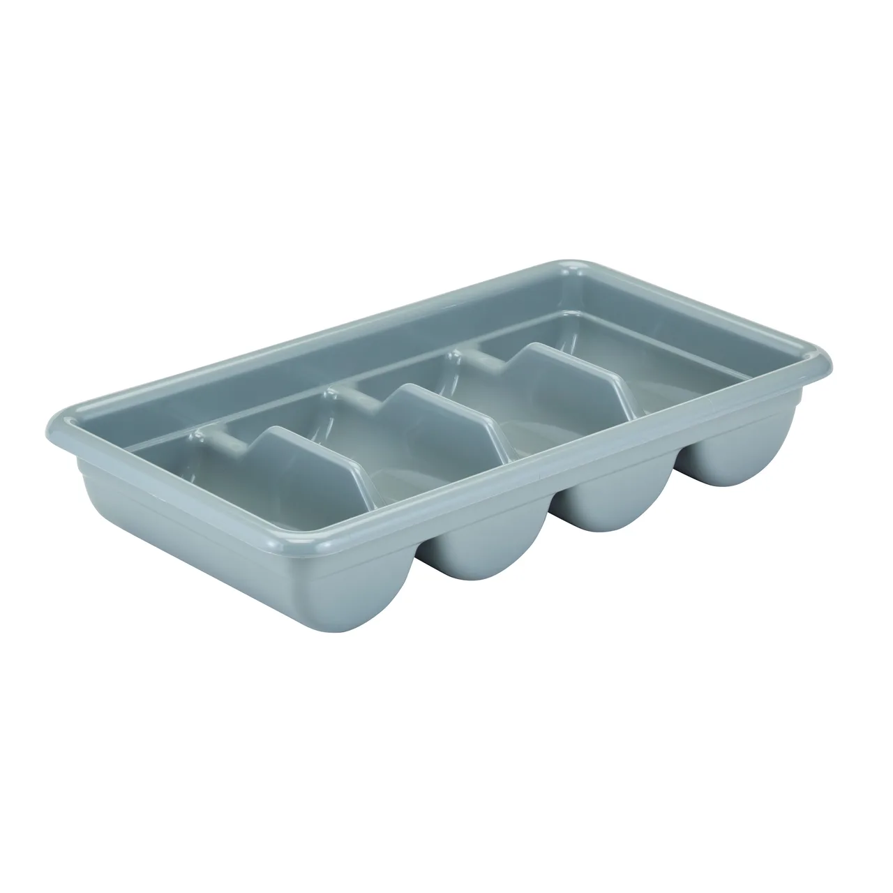 Cambro 1120CBP180 Cutlery Box, 11-3/8"L x 20-7/16"W x 3-3/4"H, 4-Compartment, Hi-Gloss Plastic, Light Gray
