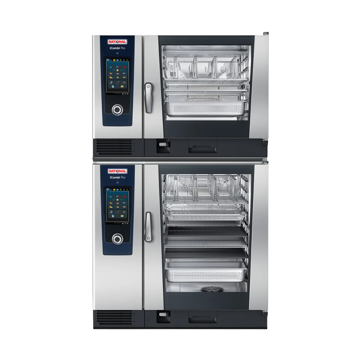 RATIONAL ICP 6-FULL ON 10-FULL E 480V 3 PH-QS Full Size Double Stack Electric Combi Oven w/ 16 Pan, Programmable Controls