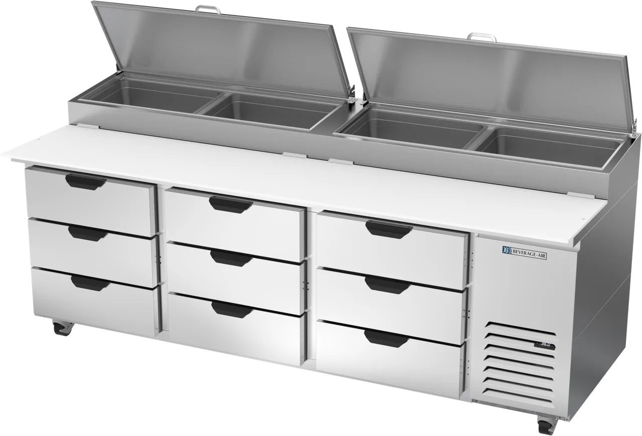 Beverage Air DPD93HC-9 Pizza Prep Table Refrigerated Counter