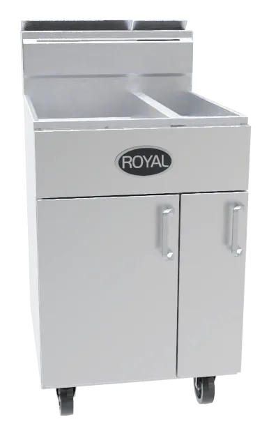 Royal Range of California RFT-2550 Full Pot Floor Model Gas Fryer w/ 25/50-lb Capacity, 5 Burners