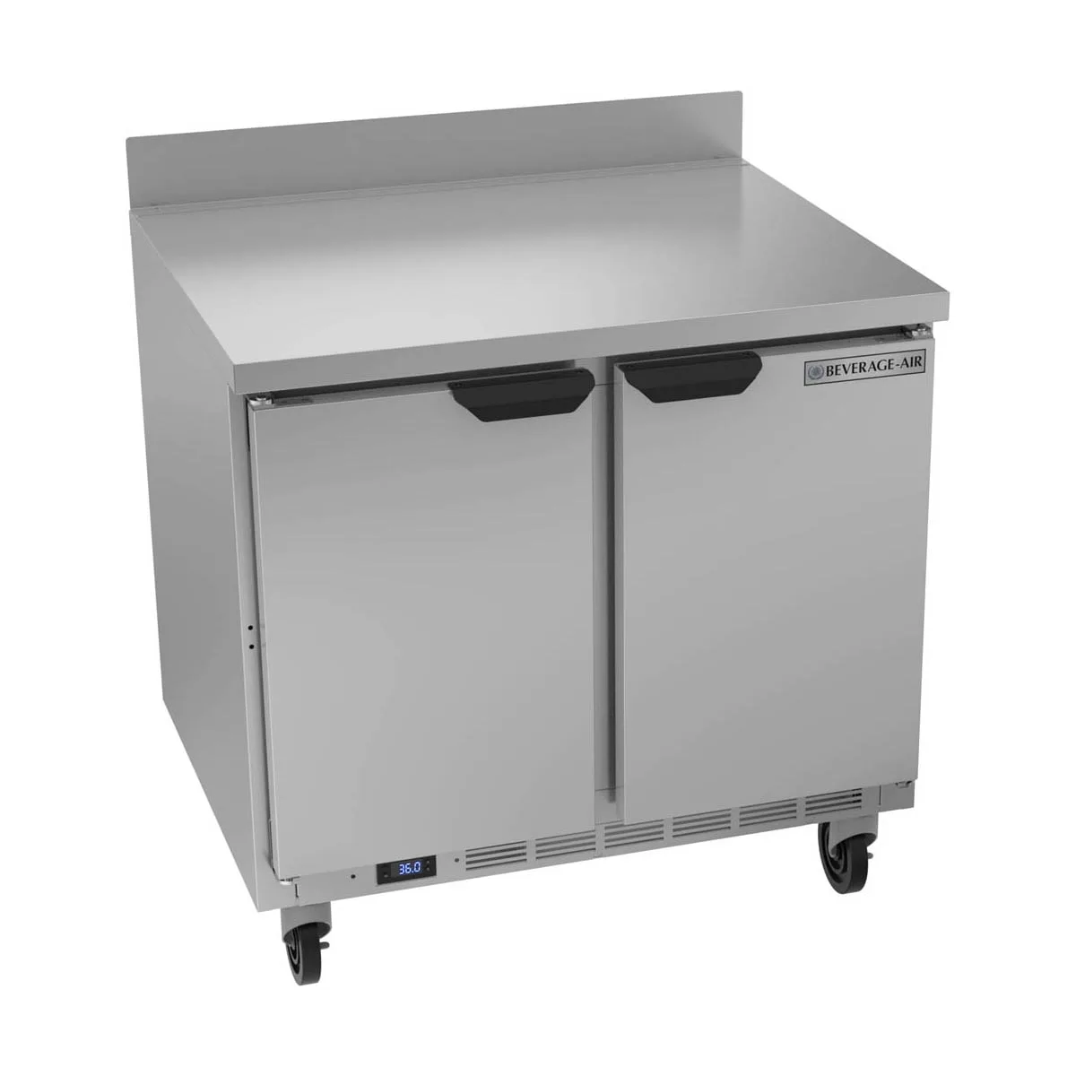 Beverage Air WTR36AHC-FIP 36" 2-Section Worktop Refrigerator w/ 2 Doors, 8.5 cu. ft.