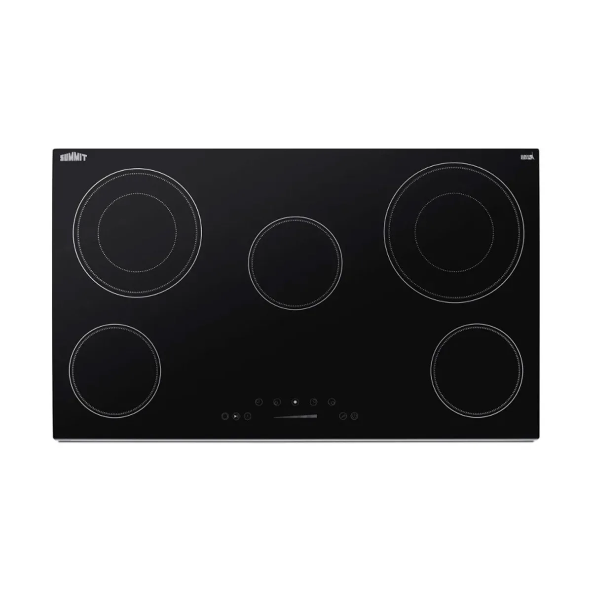 Summit CR5B36T9B 35" Electric Radiant Cooktop w/ (5) Burners, Black Ceramic Glass, Digital Controls, 7.7 kW, 240v