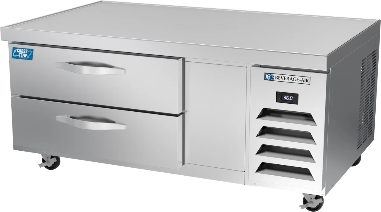 Beverage Air WTCTCS52HC 52" 2 Drawers Refrigerated Chef Base, Marine Edge, 8.06 cu. ft. (4) 12 x 20 pans