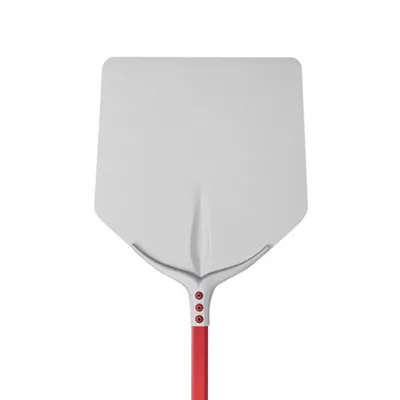 AMPTO 752/33 Square Pizza Peel Shovel 13" x 13" Anodized Aluminium, 47.24" Red Handle, Made in Italy