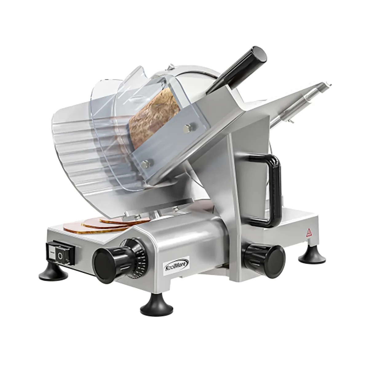 Koolmore CMS-10S Meat Slicer – 10" Wide, 9.8" Chrome-Plated Blade, 1/5 HP Electric, Angle Feed, ETL & NSF Certified