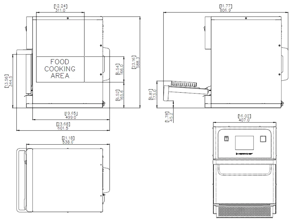 Merrychef eikon® E1S Countertop Ventless Combination High Speed Oven, 208/240V