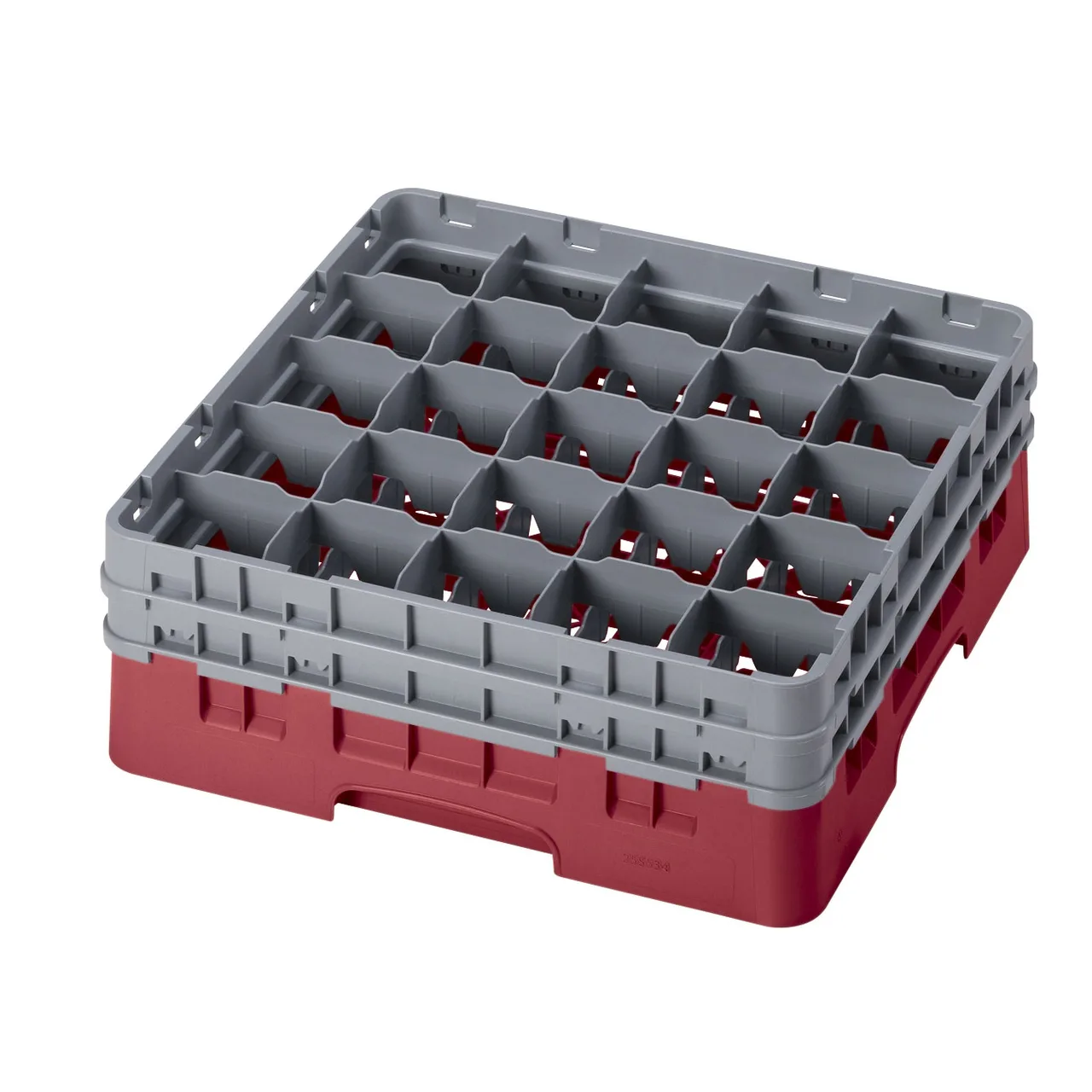 Cambro 25S534416 Camrack Glass Rack, Full Size, Cranberry, 19-3/4"x19-3/4"x7-1/4", 25 Compartments
