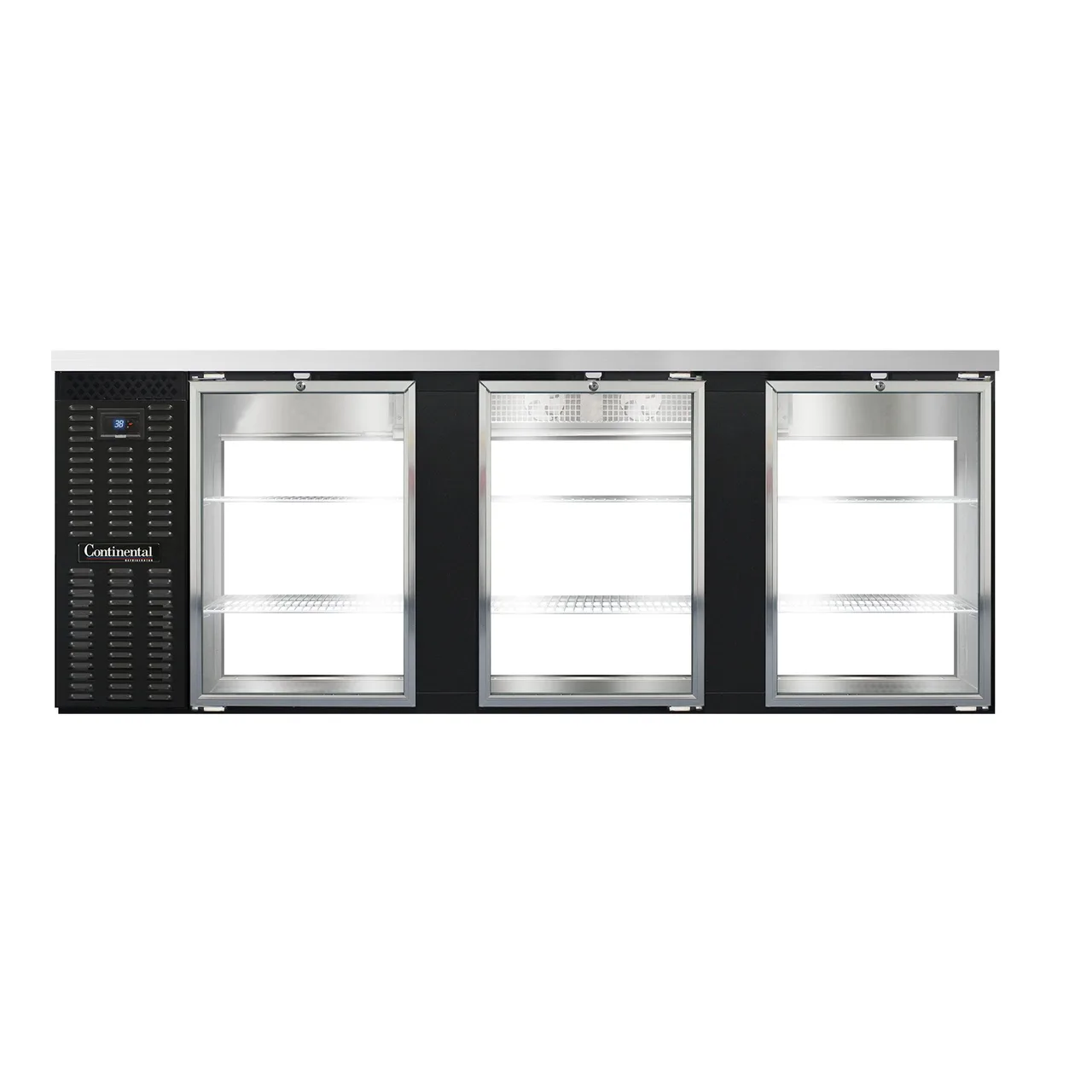 Continental Refrigerator BB90SNGDPT Pass-Thru Back Bar Cooler w/ 25 Cu Ft, 6 Glass Doors, 90"