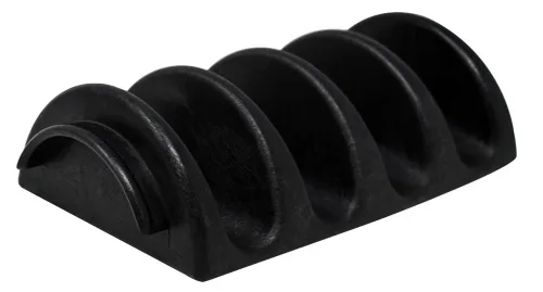 Omcan USA 80953 Taco Server, Black NSF Polypropylene, 12" Tray for Taco & Hot Dog – Plastic
