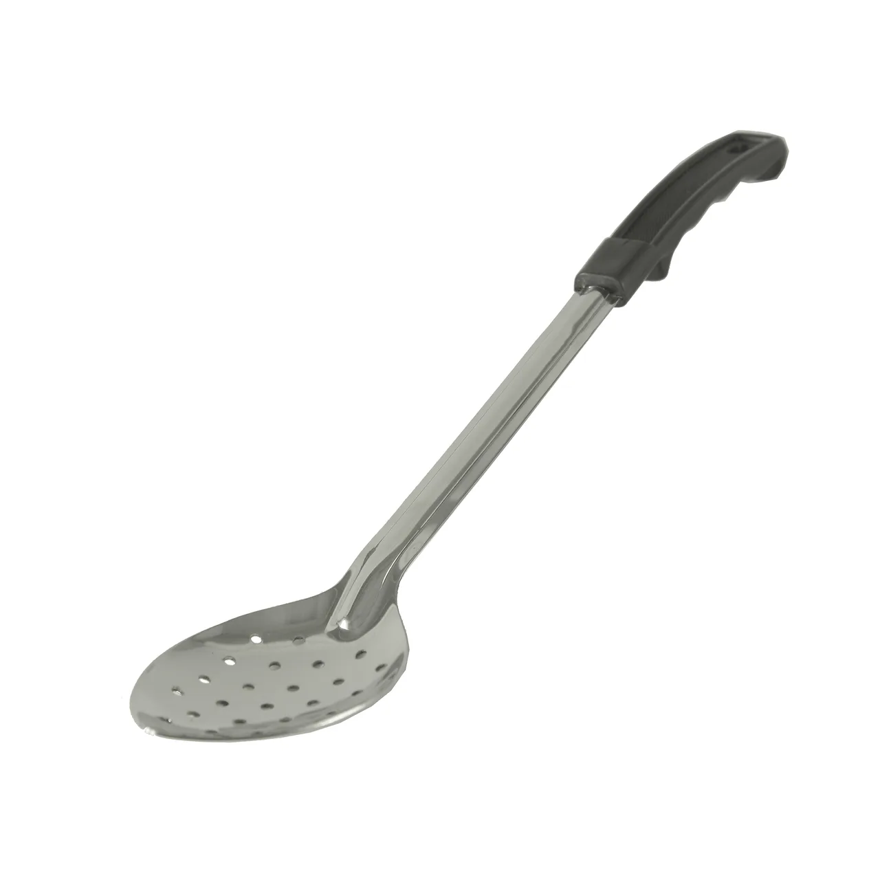 CAC China SBSP-15BH Perforated Basting Spoon, 15" Long, Stainless Steel with Bakelite Handle, Black
