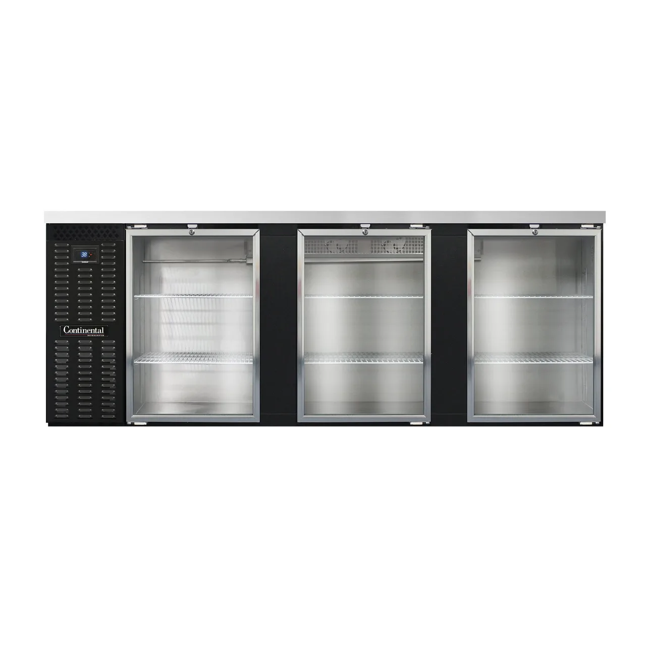 Continental Refrigerator BB90SNGD 90" Back Bar Cooler with Glass Door
