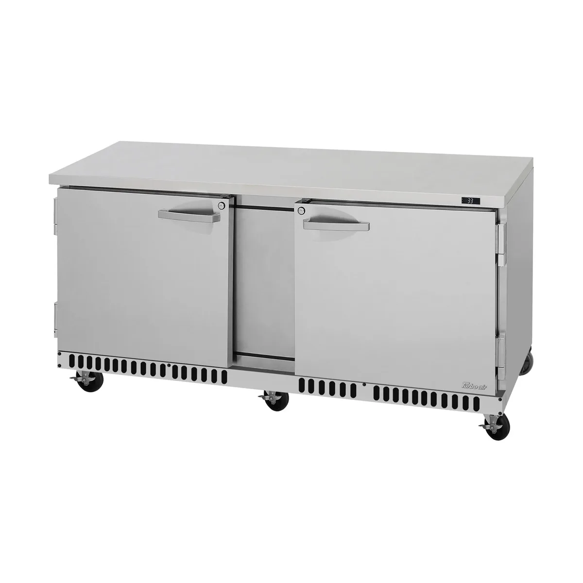 Turbo Air PUR-72-FB-N 70" 2-Section Undercounter Refrigerator w/ 2 Doors, 17.6 cu. ft.