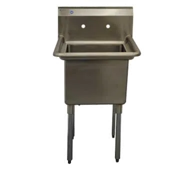 Serv-Ware E1CWP1818-V 23" One Compartment Sink, 18"W x 18"L Bowl Without Drainboards/18 Gauge