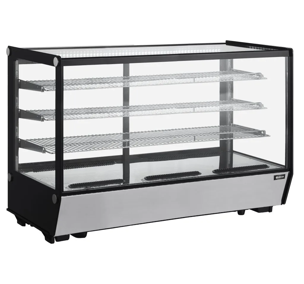 Omcan USA 47964 - 48" Display Case, 7.94 cu.ft, 2 Doors, 3 Shelves, Temp Ctrl, R290, 640W 110V