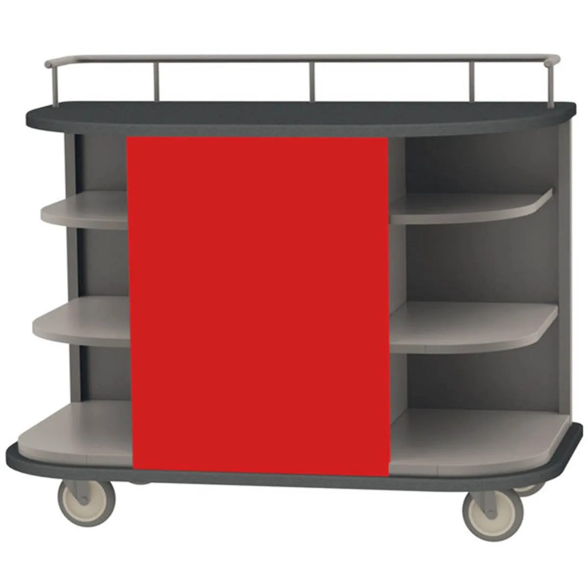 Lakeside 8715 Stainless Steel Self-Serve Compact Hydration Cart w/ 6 Open Corner Shelves 
