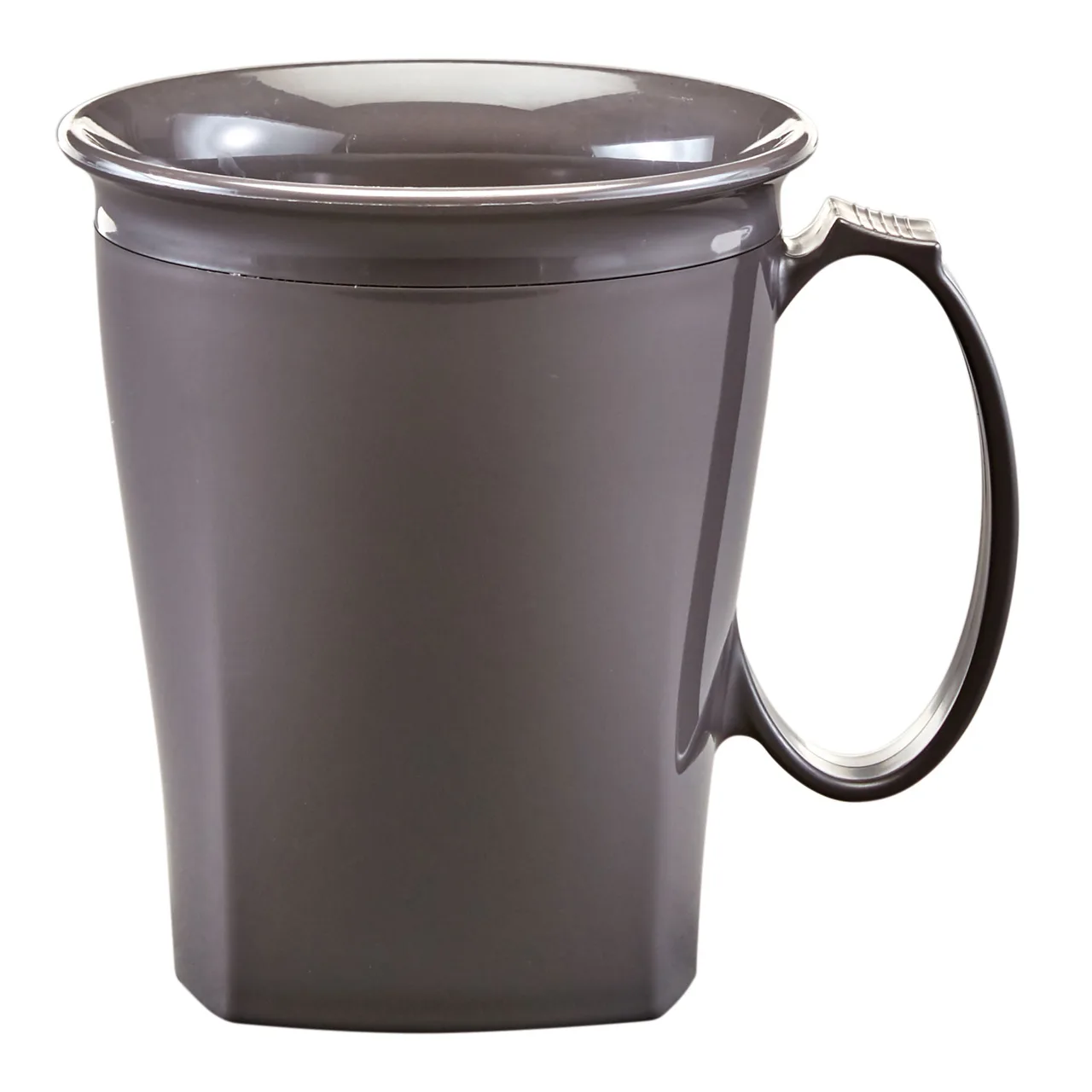 Cambro MDSHM8485 Harbor Mug, 8 oz, 4½" Dia x 4" H, Gray Polypropylene, Smoked Metal Finish