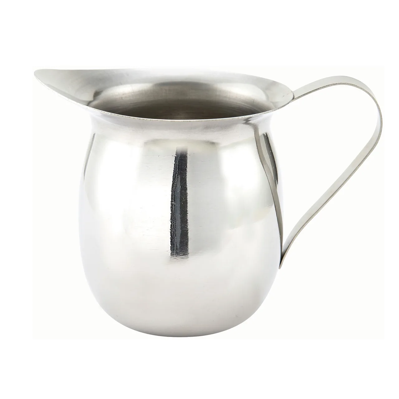 Winco BCS-10 10 oz. Stainless Steel Bell Creamer with Handle
