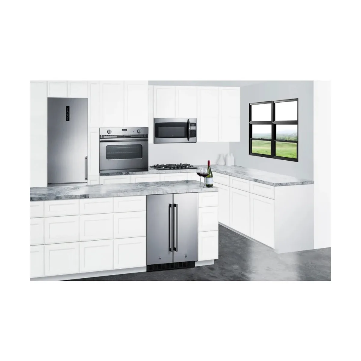 Summit FFRF24SS Reach-In Refrigerator Freezer in Black, w/ Stainless Steel Door, 3.78 cu. ft.