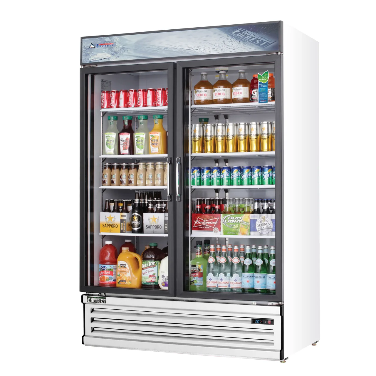 Everest EMSGR48 53" Two Doors Merchandiser Refrigerator, White Exterior, 50 cu. ft.