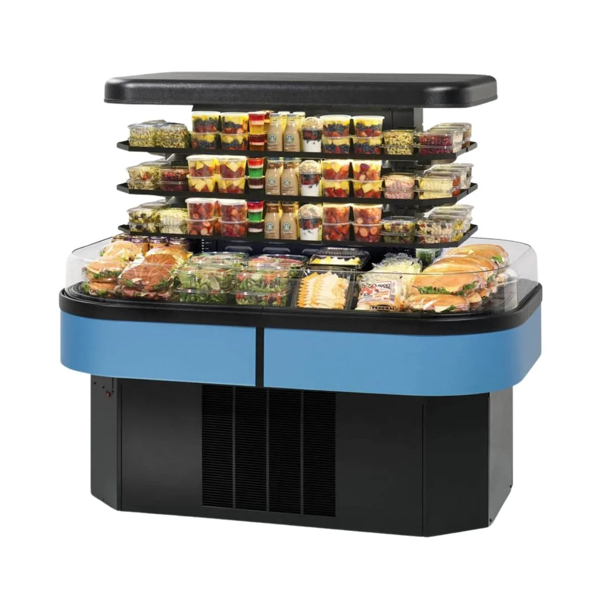 Federal Industries IMSS60SC-2 60" Refrigerated Self-Serve Island Merchandiser, 2 Shelves