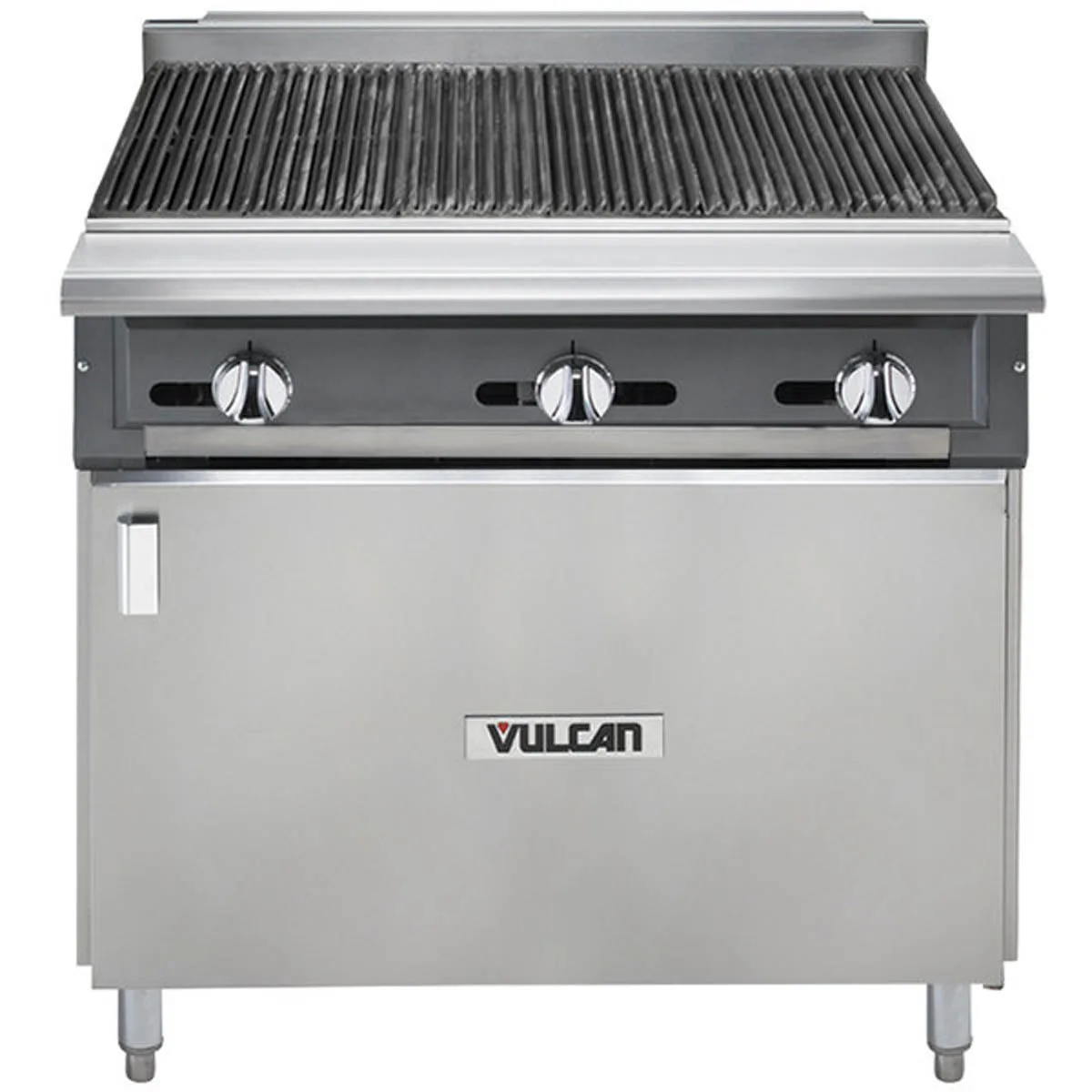 Vulcan VCBB36B 36" Gas Heavy Duty Range w/ 36" Full Charbroiler, (1) Cabinet Base, 99.000 BTU