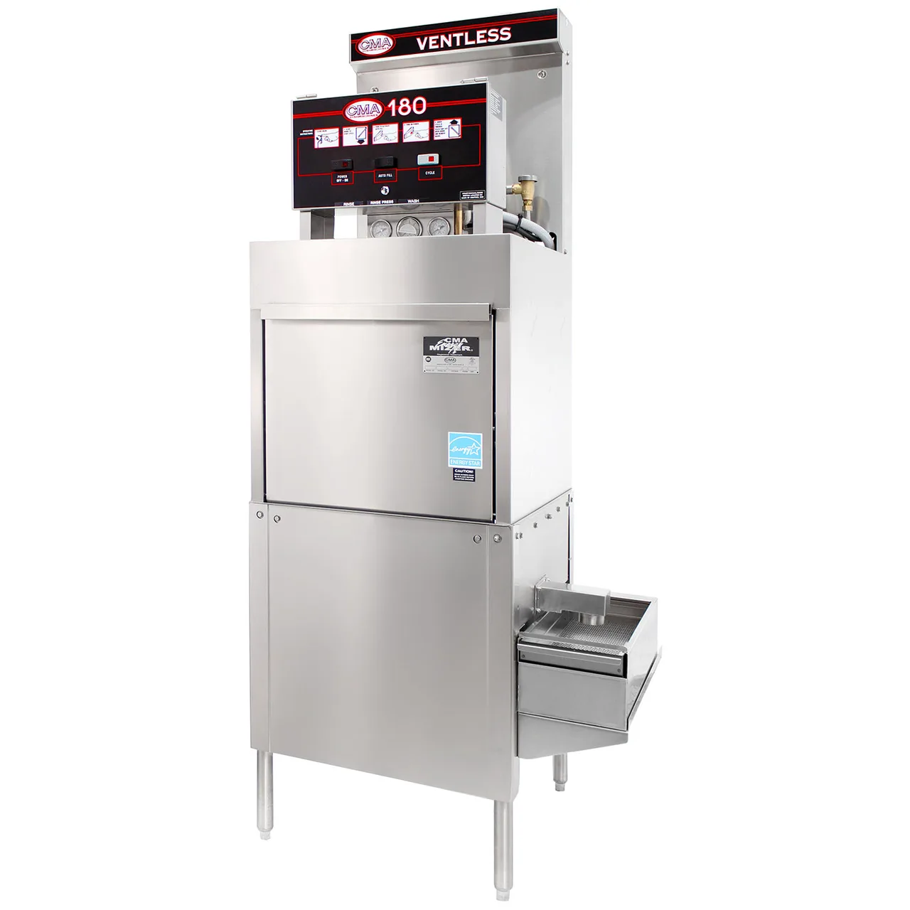 CMA Dishmachines 180-VL FL 25" Door Type Ventless Dishwasher - Front Loading, 21 RPH - High Temp