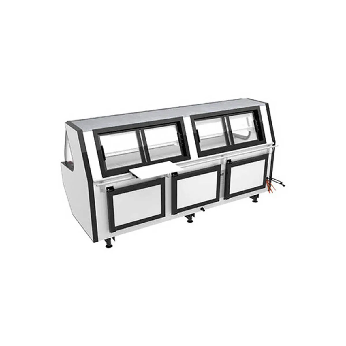 Pro-Kold MCRU 100 W 99" Double Duty Curved Refrigerated Meat Display Case, Remote
