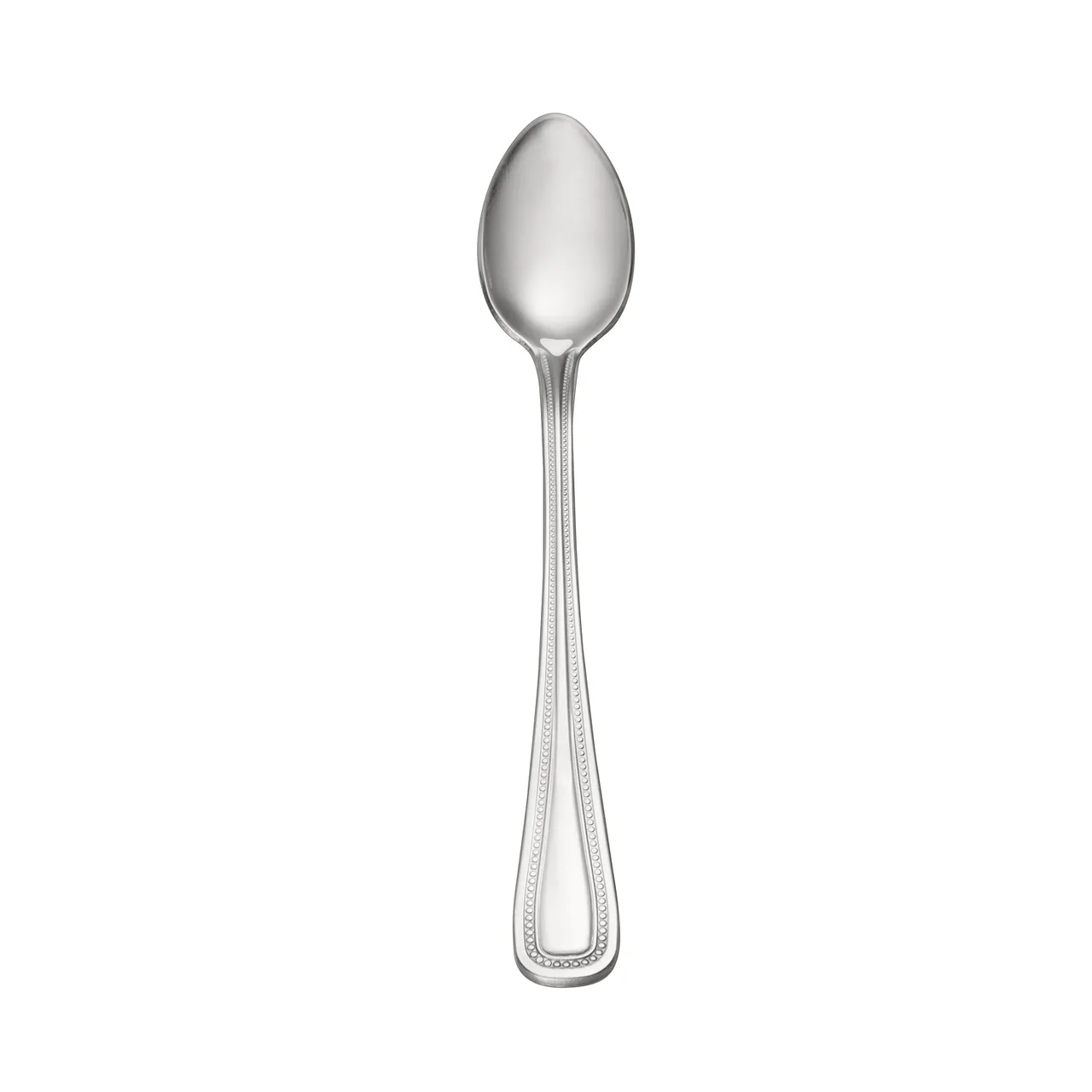 CAC China 3008-02 Black Pearl Iced Tea Spoon, 7-1/8" Length, 18/0 Stainless Steel - 1 Dozen