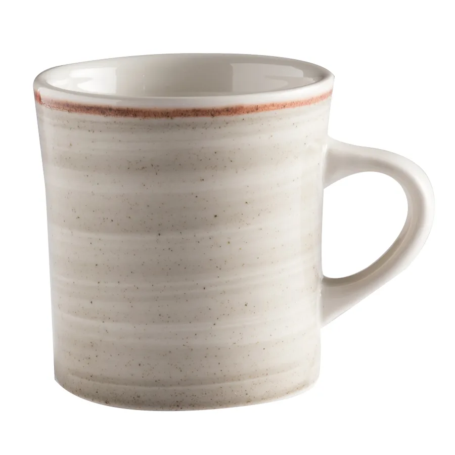 GET PP1607726424 Mug - 5" 11 Oz Grey Porcelain Handle, Microwave/Dishwasher Safe 380°F - Dozen