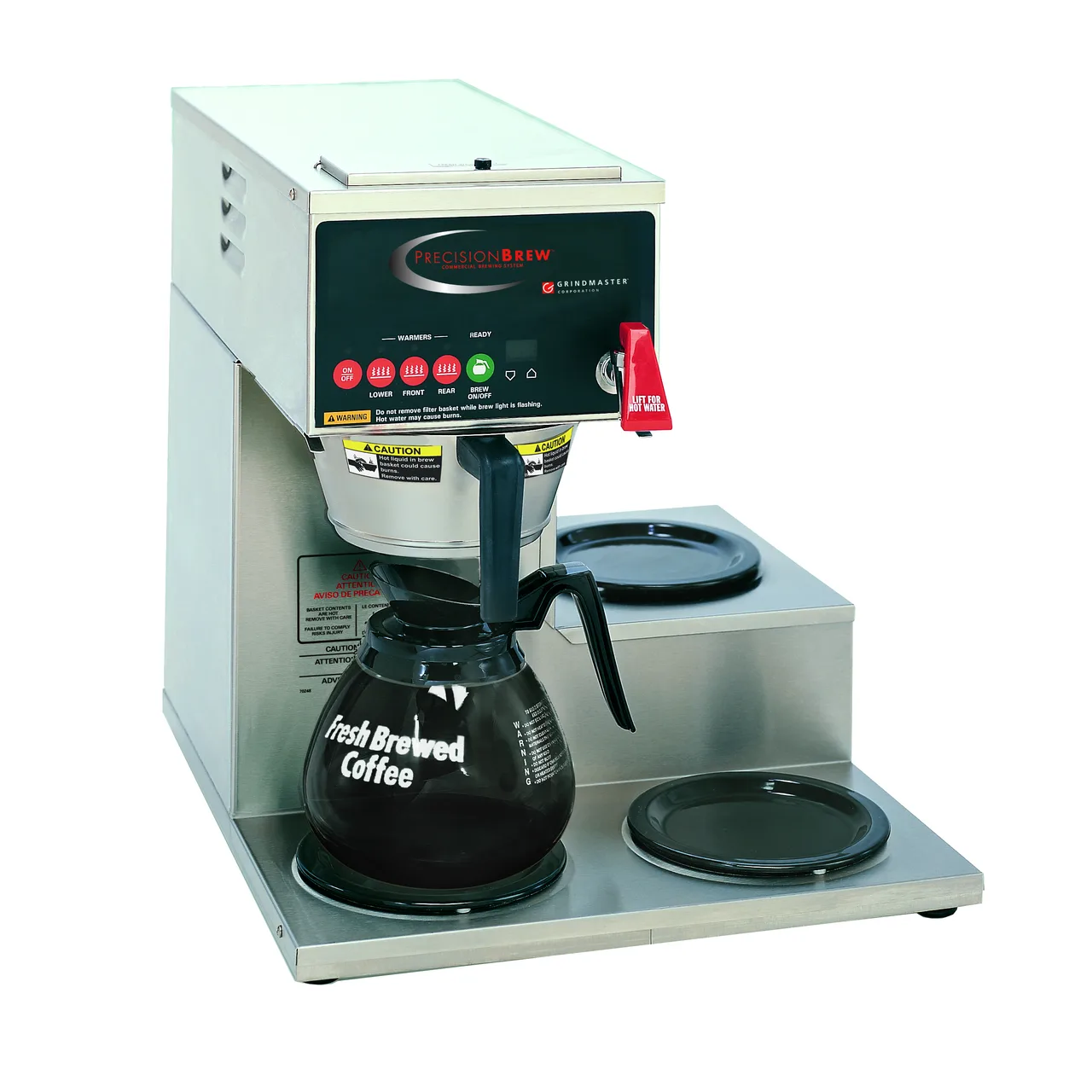 GRINDMASTER B-3WR-120V Automatic Fill Coffee Brewer for Decanters With Hot Water Faucet, Single