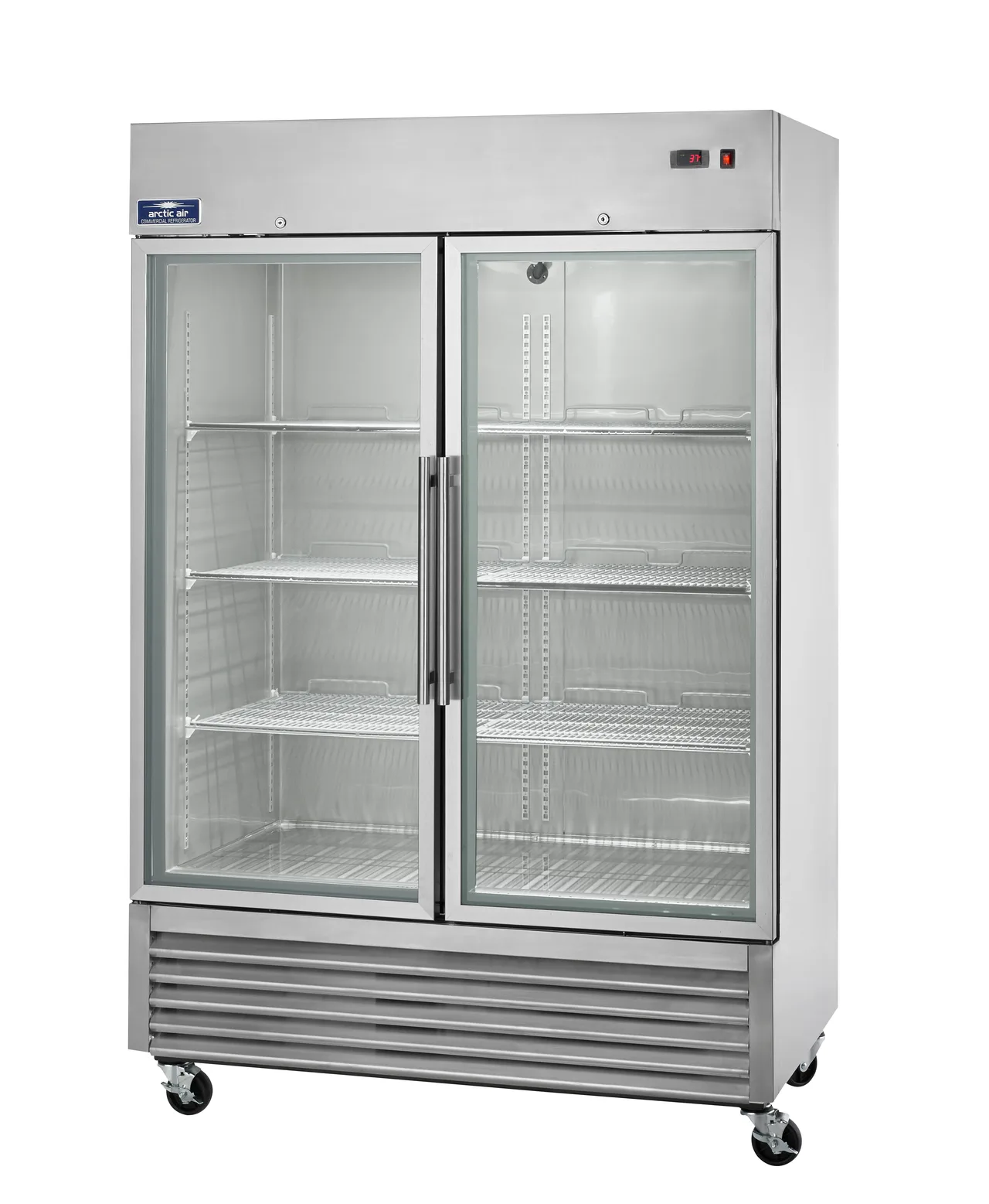 Arctic Air AGDF49 54" 2-Glass Door Reach-In Freezer, Bottom Mounted, 49 cu. ft., Stainless Steel