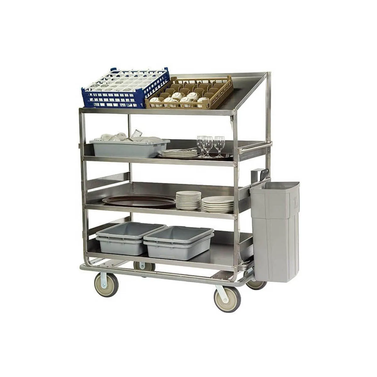 Lakeside B587 Soiled Dish Breakdown Cart with 4 Shelves