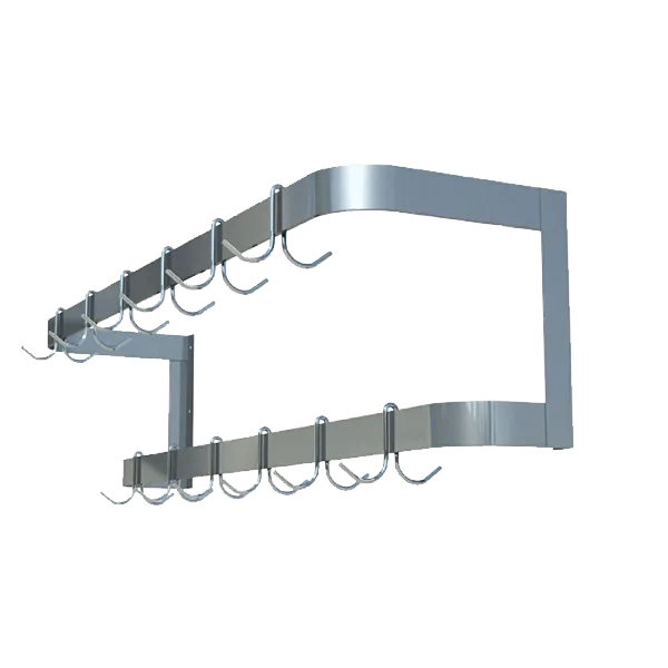 Sapphire Manufacturing SM-WR24 Pot Rack, Wall-Mounted, Double Bar
