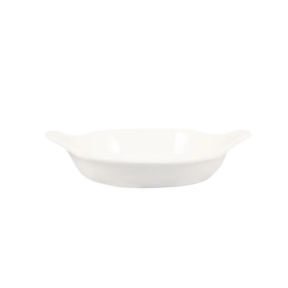 CAC China EGD-8 - Oval 8 oz Egg Dish, 7-7/8" L x 6-1/2" W x 1-1/4" H, Stoneware, Oven Safe - 1 Dozen