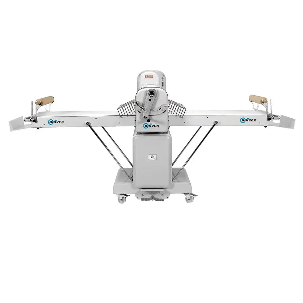 Univex SFG 500 T Floor Model 75-3/5" Long Reversible Dough Sheeter w/ Folding Tables