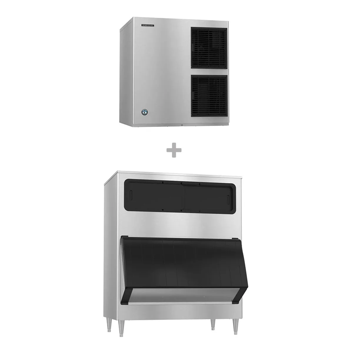 Hoshizaki KM-1100MAJ/B-1300SS Air Cooled Crescent 1087 lb Ice Machine with Bin, 1304 lb Storage