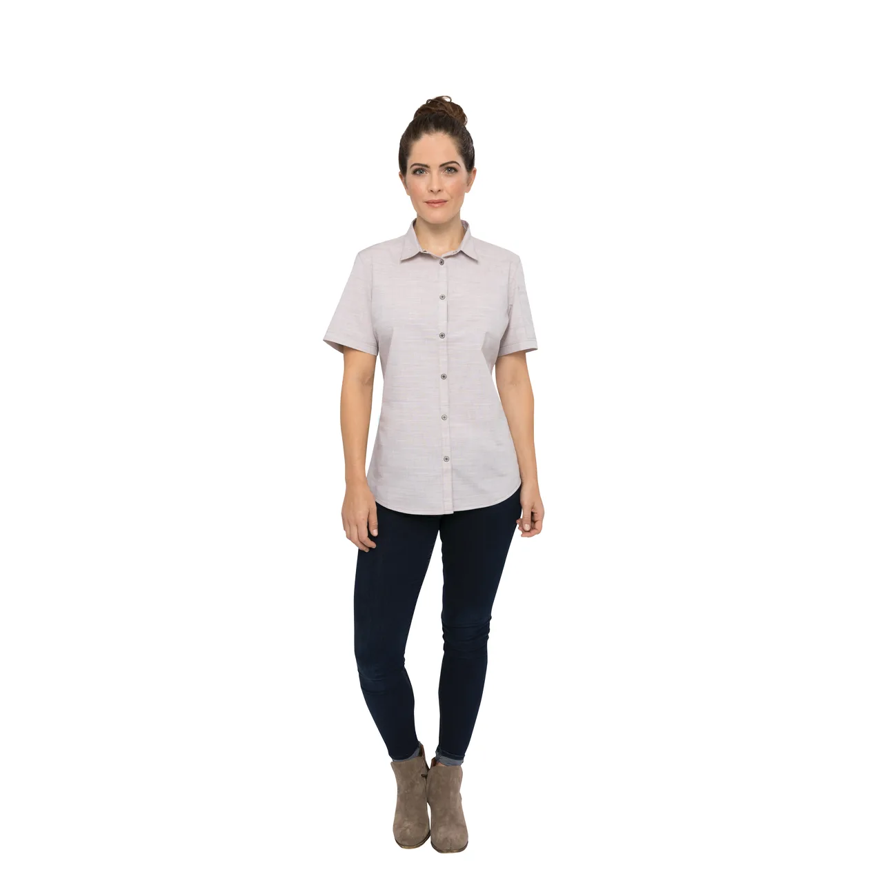 Chef Works SHC01W-TAU-2XL Women's Havana Cook Shirt, 2XLarge, Taupe, Poly/Cotton