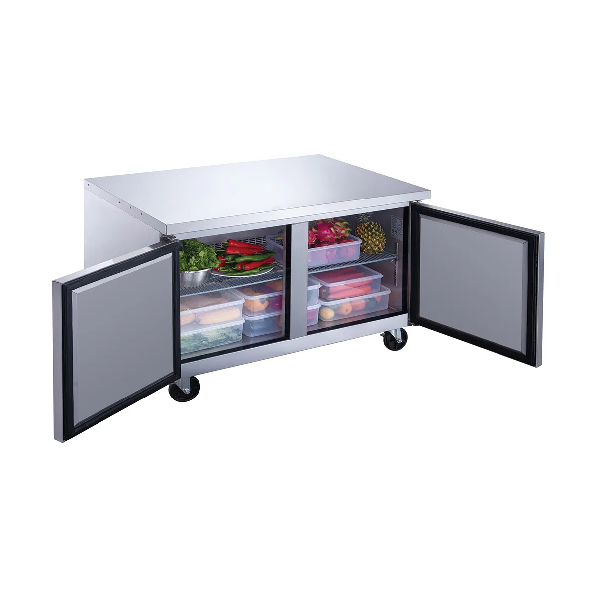 Dukers Appliance Co DUC48R 48" 2-Doors Undercounter Refrigerator, Stainless Steel, 12.21 cu. ft.