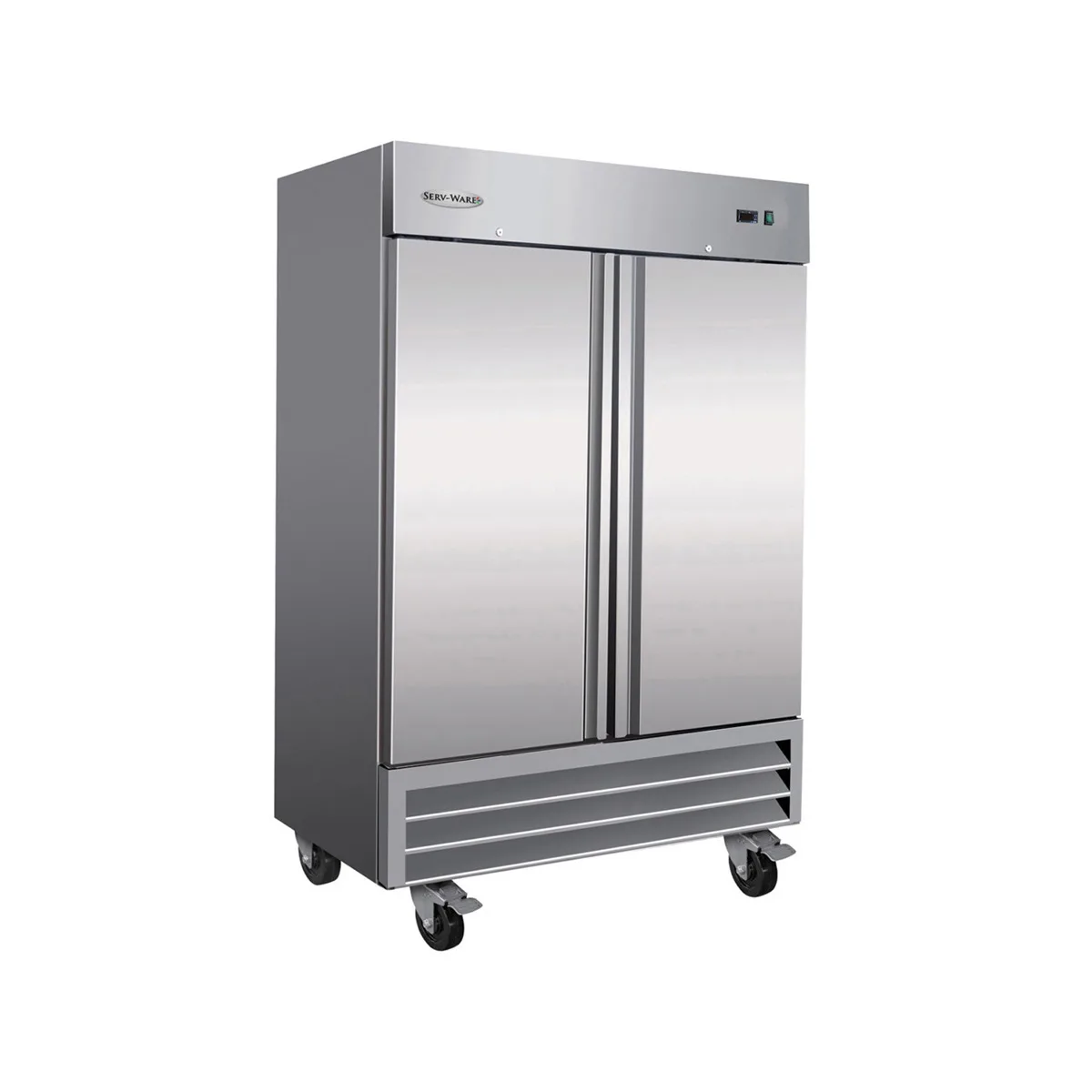 Serv-Ware RF2-35-HC 39.5" 2-Solid Door Reach-In Freezer, Bottom Mounted, 35 cu. ft., Stainless Steel