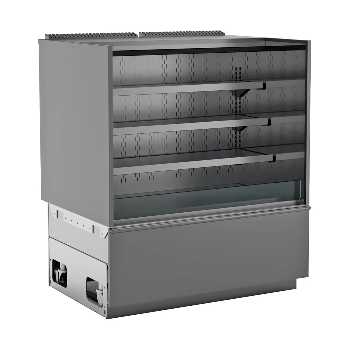 Structural Concepts NM6055RSSV 60" Blend® Refrigerated Self-Service Center Case, Open Flat, 3 Shelves